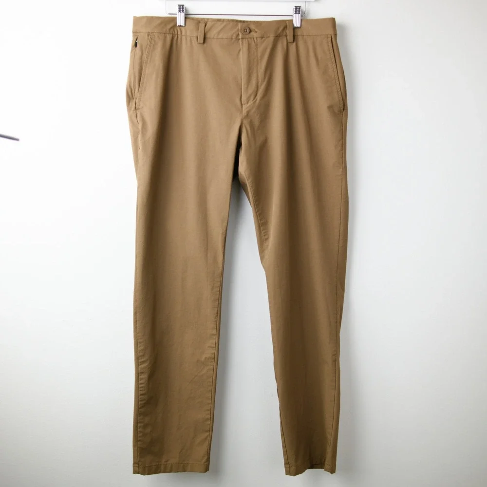 Vineyard Vines On The Go Pant Mens 36x32 Tan Performance Chino Golf Preppy